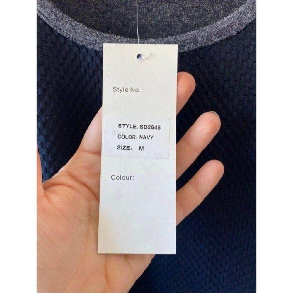 PAPILLON Textured Knit Dress Navy Size S - Picture 9 of 12